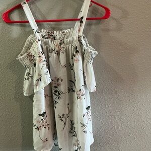 Sienna Sky Floral Ruffle Top in White and Pink